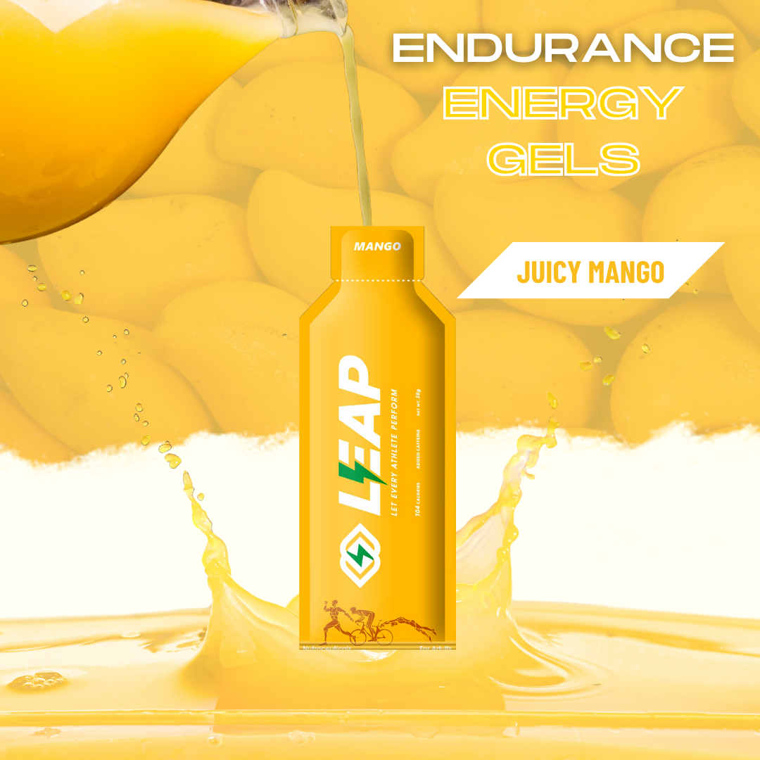 Pack of 12 Leap Energy Gels: Assorted Flavors of 4 Mango-4 Orange-4 Ginger