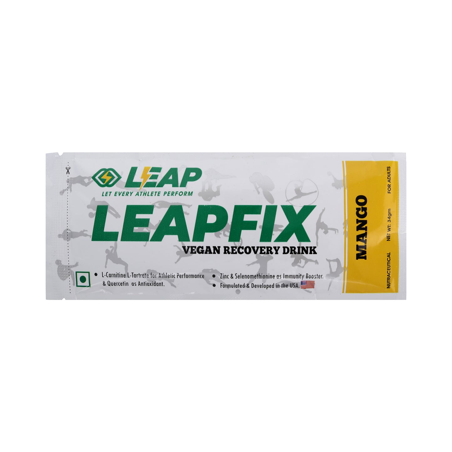 Leapfix Vegan Recovery Drink Mango Pack of 5-10-15