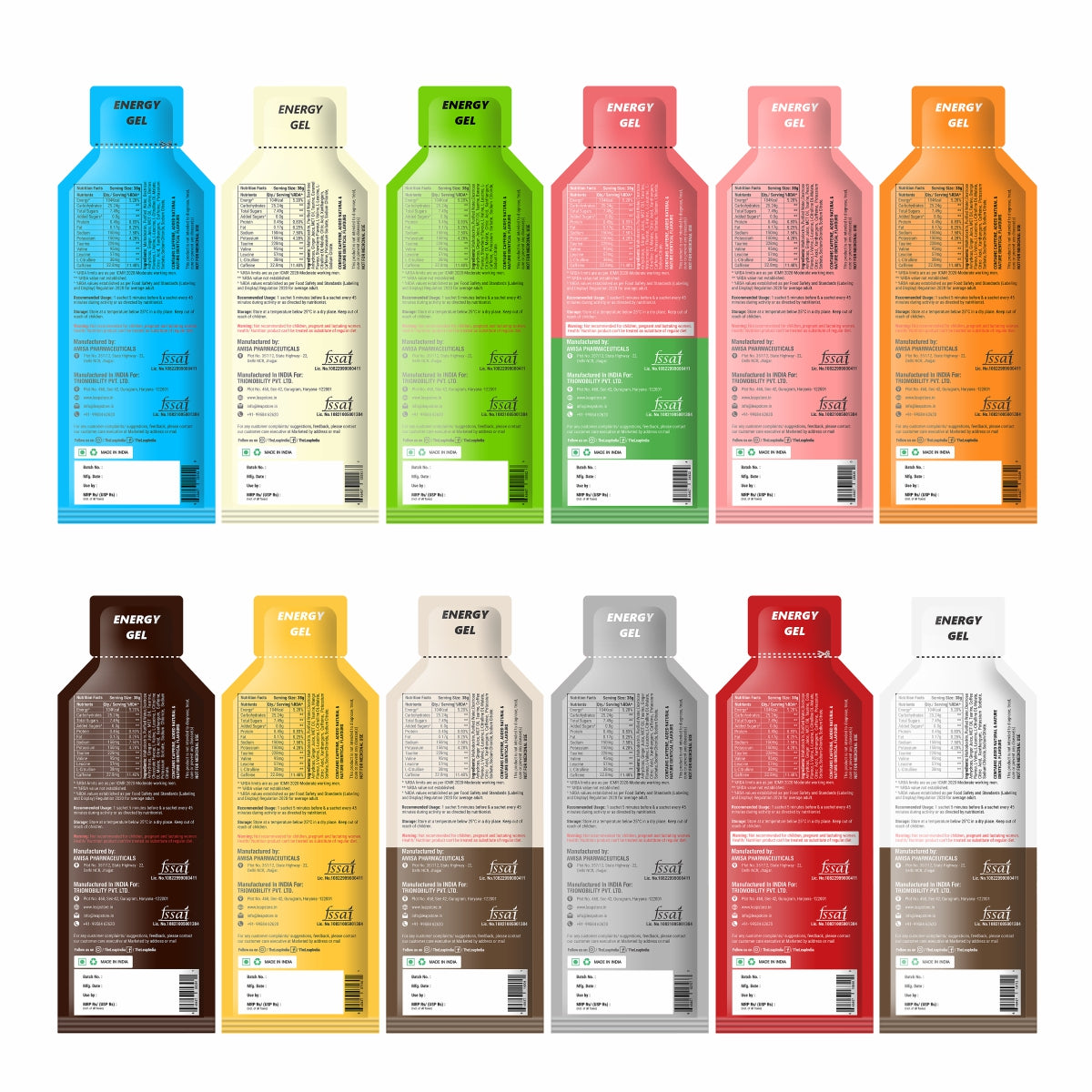 Leap Energy Gels 12-Flavor Variety Pack