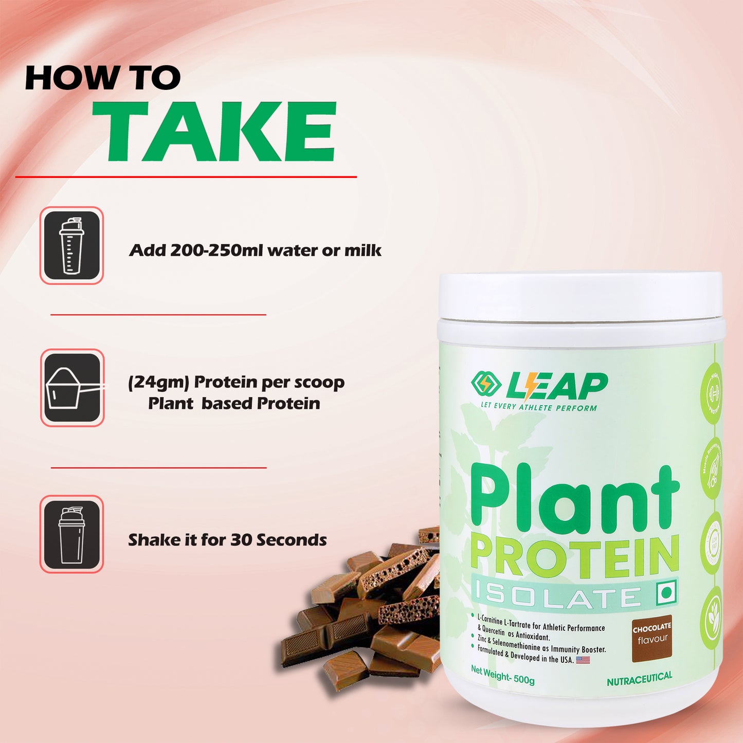 Leap Plant Protein Isolate (Chocolate) - 500gm