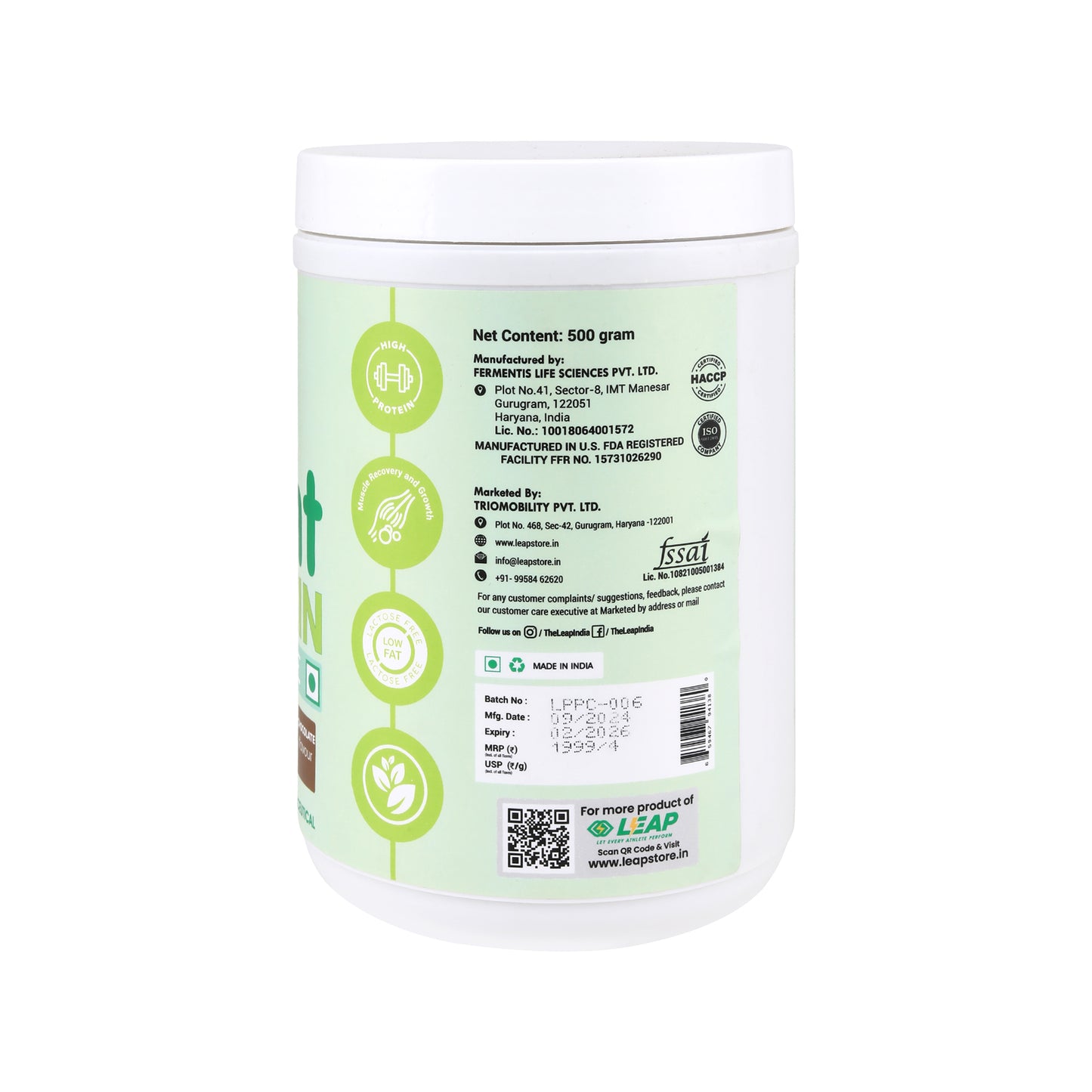 Leap Plant Protein Isolate (Chocolate) - 500gm