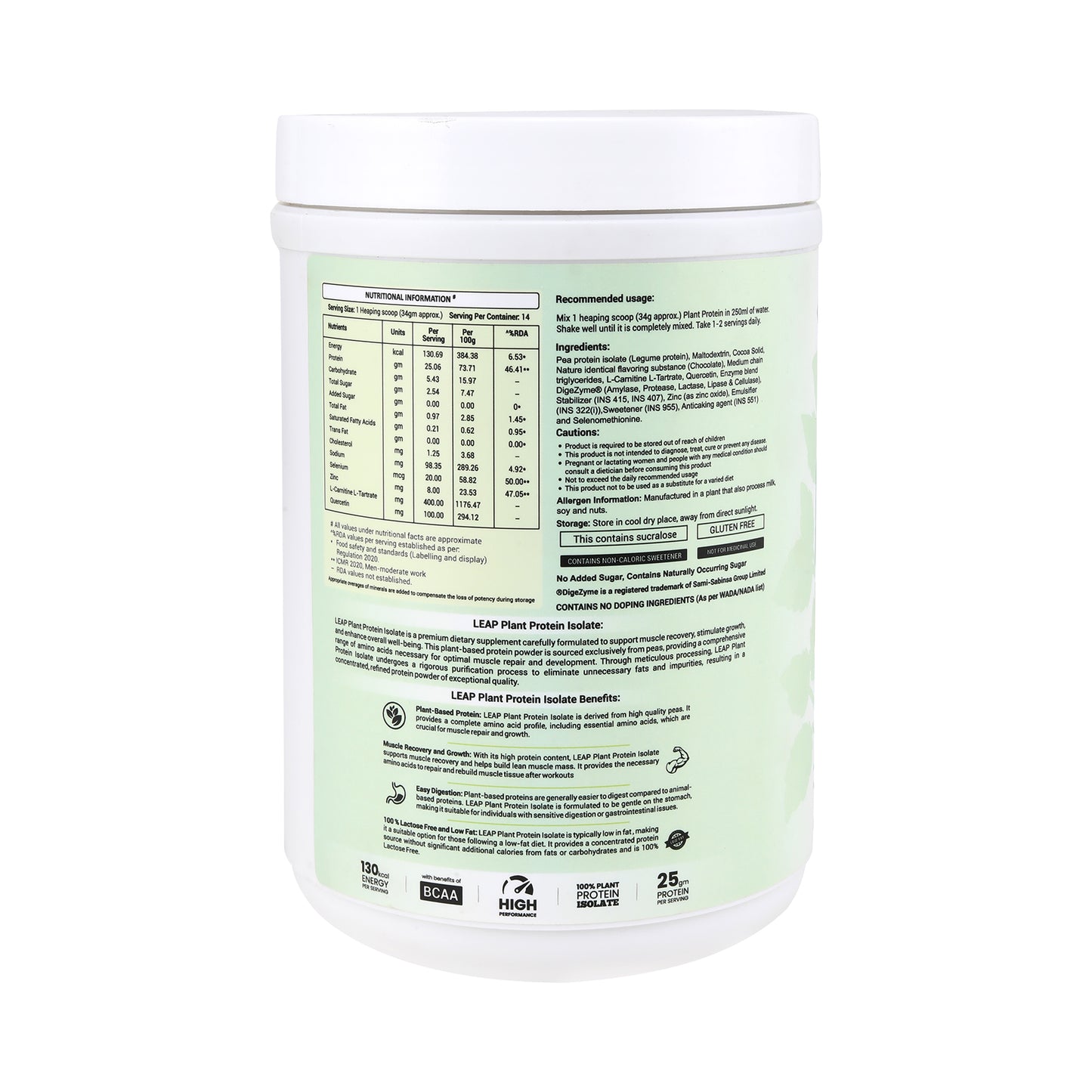 Leap Plant Protein Isolate (Chocolate) - 500gm